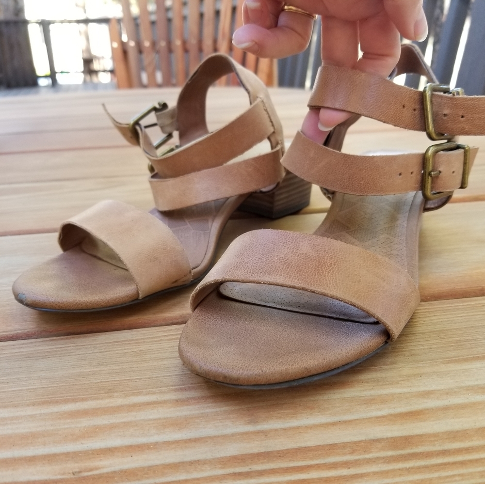 Stack Heel Lucky Buckle Sandals